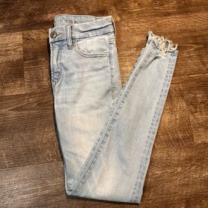 American Eagle Light Blue Distressed Skinny Jeans